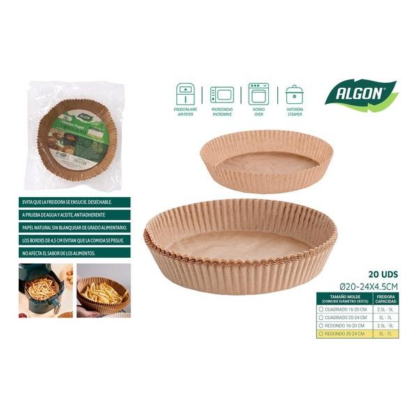 SET-20 BASE PAPEL AIRFRYER RED.24CM ALGON - imagen 1