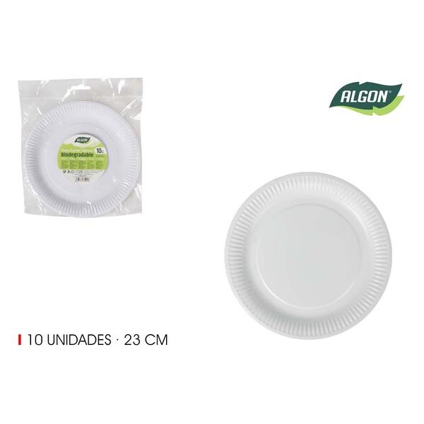 SET-10 PLATO CART. NATURAL 23CM ALGON - imagen 1