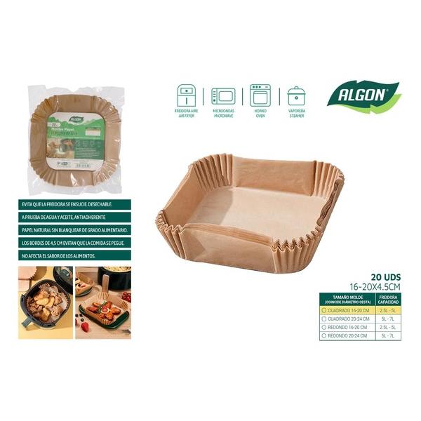 SET-20 BASE PAPEL AIRFRYER CUAD.20CM ALGON - imagen 1