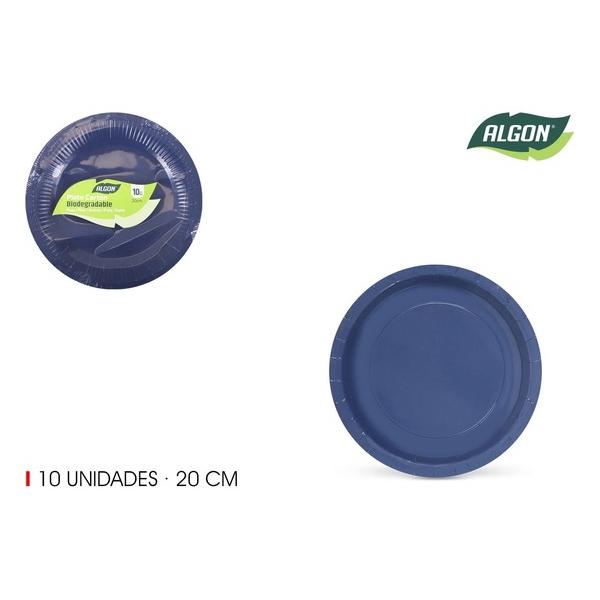 SET-10 PLATO CARTON AZUL L/SOJA 20CM ALGON