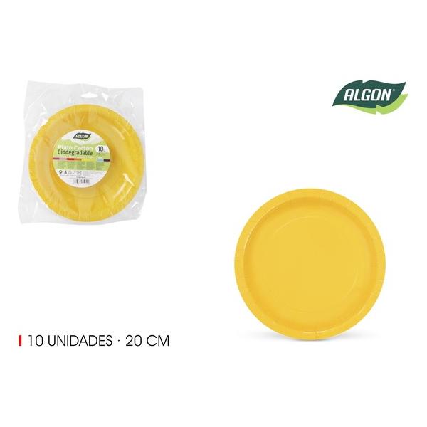 SET-10 PLATO CARTON AMARILLO SOJA 20CM ALGON