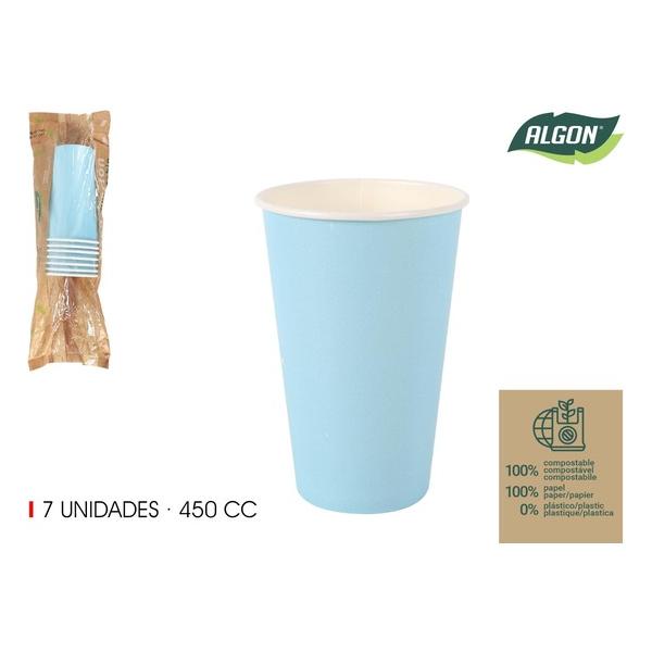 SET-7 VASO CARTON AZUL BABY 450CC ALGON