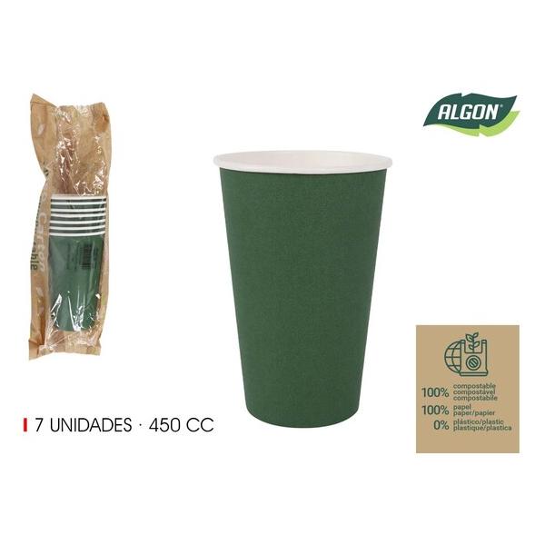 SET-7 VASO CARTON VERDE PINO 450CC ALGON