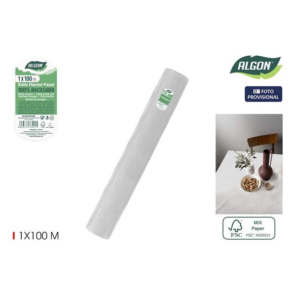 ROLLO MANTEL BLANCO C/MANDRIL 1X100 ALGON