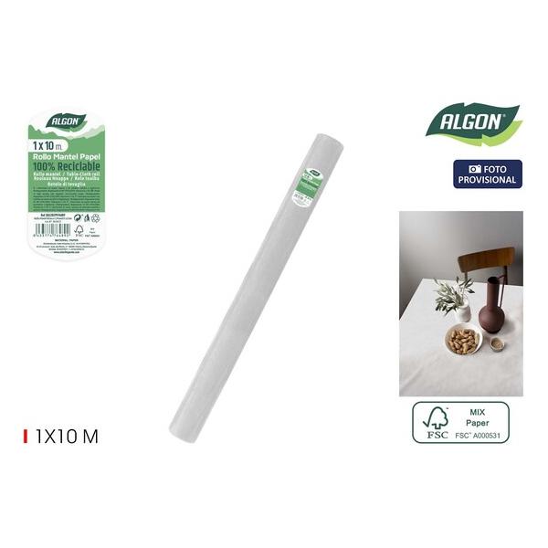 ROLLO MANTEL BLANCO C/MANDRIL 1X10 ALGON