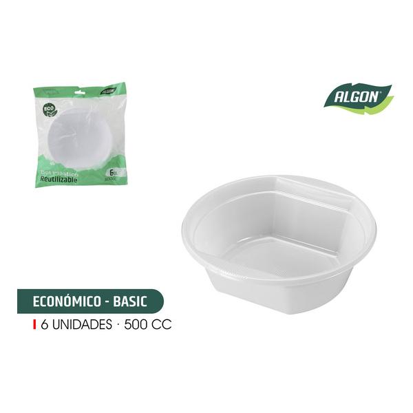 SET-6 BOL PLASTICO ECO. 500CC ALGON