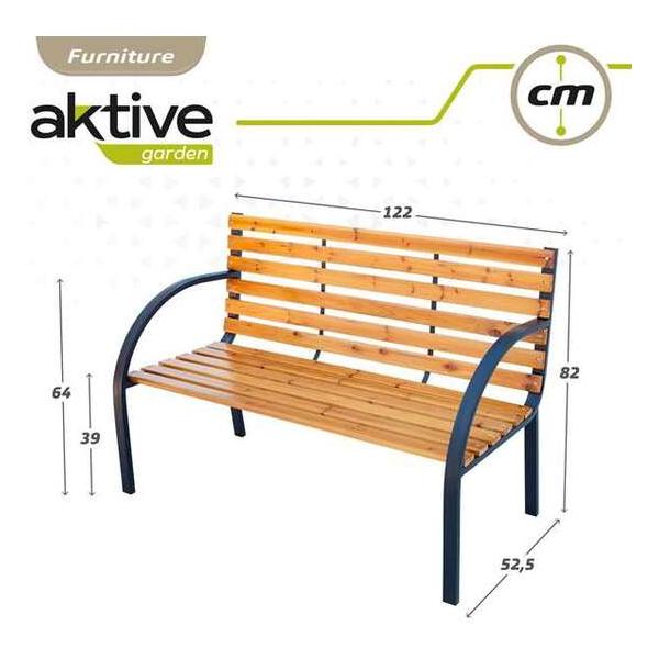 BANCO DE MADERA AKTIVE 122X52,5X52 CM - imagen 2