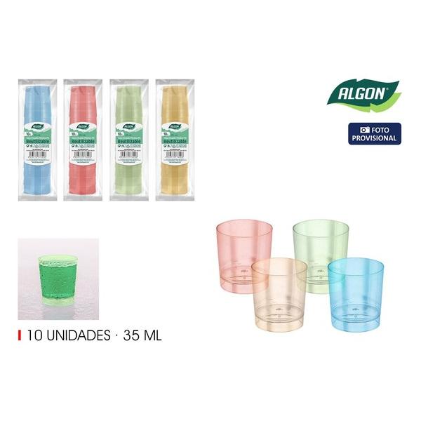 SET-10 VASO CHUPITO COLOR PS 35ML ALGON - imagen 1