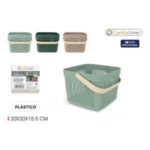 CESTA MULTIUSOS PLASTICO 20X20X15.5 CONFORTIME