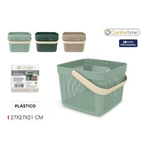 CESTA MULTIUSOS PLASTICO 27X27X21CM CONFORTIME