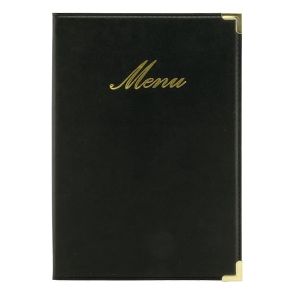 #-40-PORTA MENU NEGRO A5 CLASSIC 25X18X0.5CM