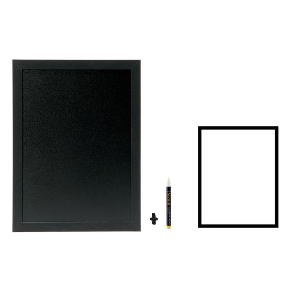 #-24-PIZARRA DE PARED WOODY NEGR. 40X30X1CM - imagen 1