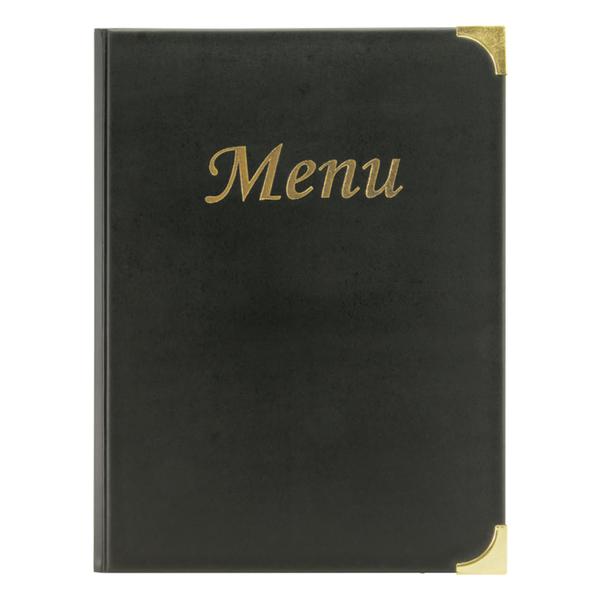 #-40- PORTA MENUS NEGRO BASIC A4 31.5X24X1CM