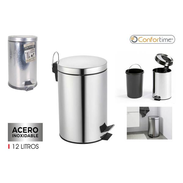 CUBO BASURA METAL C/PEDAL 12LT CONFORTIME