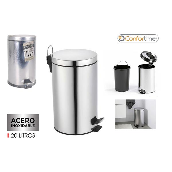 CUBO BASURA METAL C/PEDAL 20LT CONFORTIME