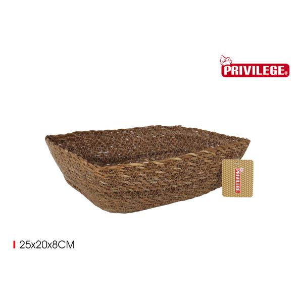 CESTA CONICA MIMBRE RECT 25X20X8CM PRIVILEGE