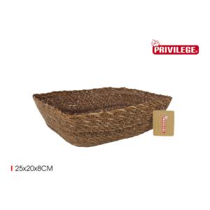 CESTA CONICA MIMBRE RECT 25X20X8CM PRIVILEGE