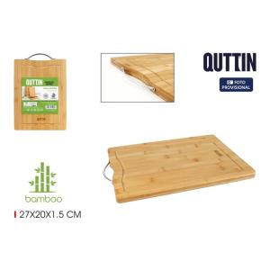 TABLA CORTAR BAMBU/MET. 27X20X1.5CM QUTTIN