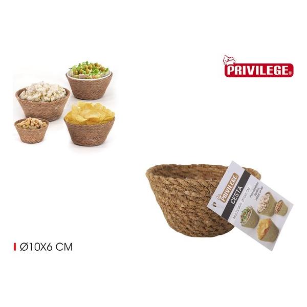 CESTA SEAGRASS REDONDA 10X6CM PRIVILEGE