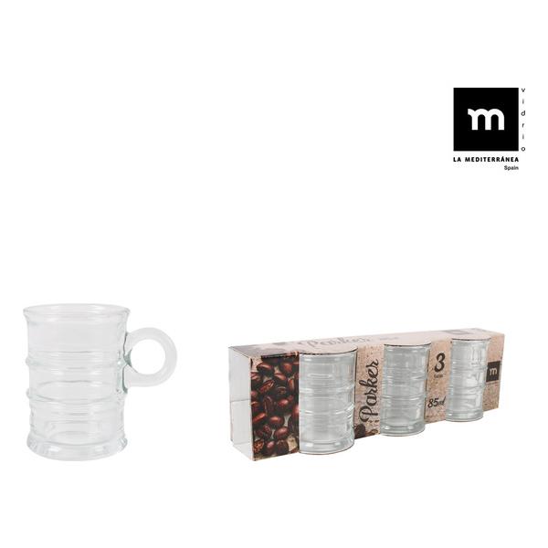 SET 3 TAZAS CAFE 85ML PARKER  MD