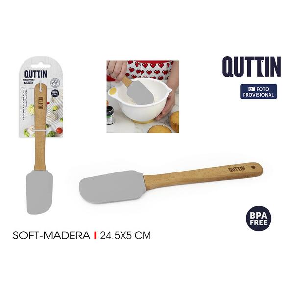 ESPATULA SOFT MANGO MADERA COCINA QUTTIN - imagen 1