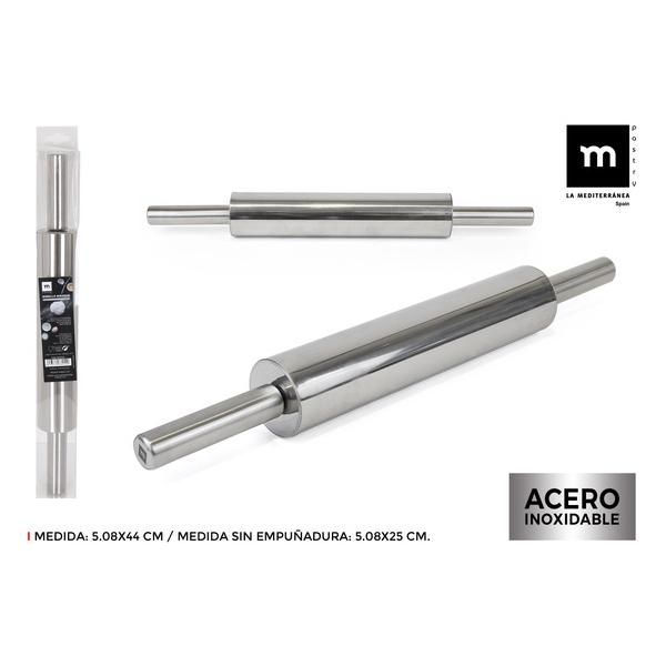 # -48- RODILLO AMASAR INOX 5.08X25CM LA MEDITERRA