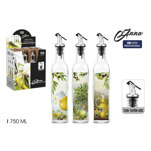 # -24- ACEITERA VIDRIO 750ML C/TAPON ABS ANNA - imagen 2