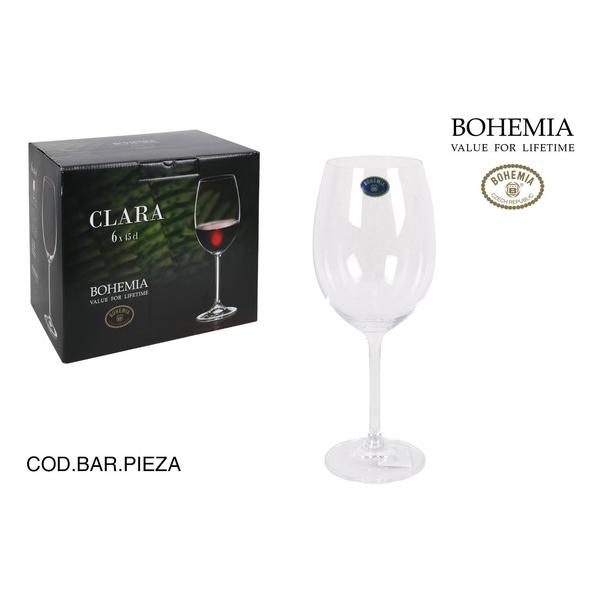 & SET 6 COPAS VINO BOHEMIA 450CC CLARA