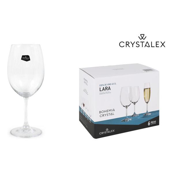 SET 6 COPAS VINO CRISTAL BOHEMIA 450CC LARA - imagen 1