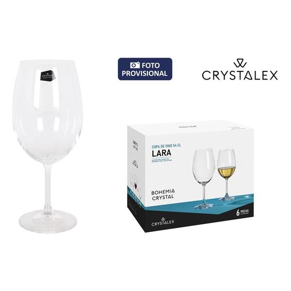 SET 6 COPAS VINO CRISTAL BOHEMIA 540CC LARA - imagen 3