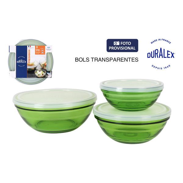 SET 3 BOLS 14/17/20.5CM C/TAPA TRANSP. LYS