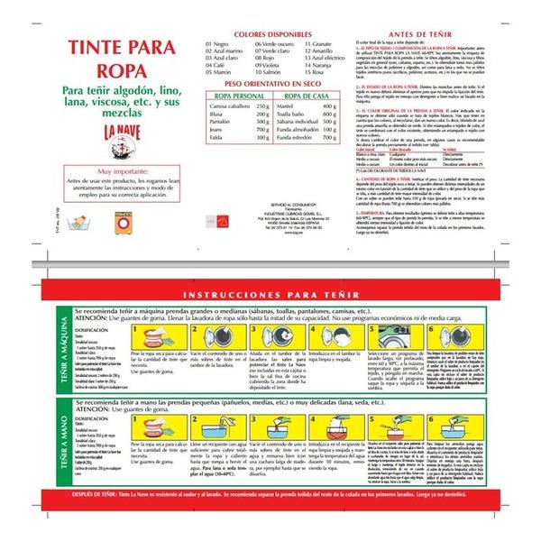TINTE ROPA NAVE - COLOR -