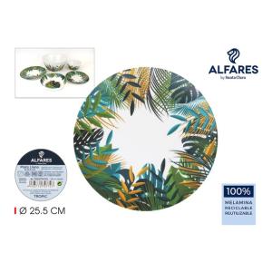 PLATO LLANO MEL. 25.5CM TROPIC ALFARES MATE