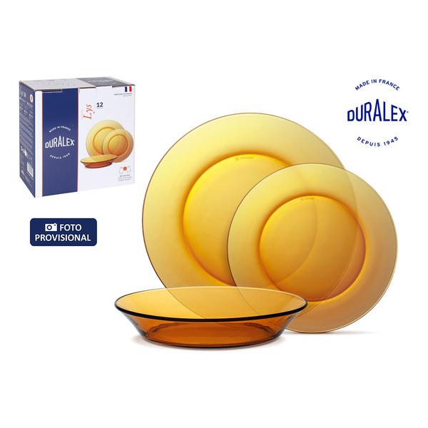 Æ VAJILLA AMBAR 12PC DURALEX LYS