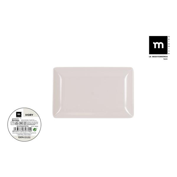 BANDEJA MELAMINA IVORY 20X13X2CM MD