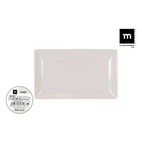 BANDEJA MELAMINA IVORY 30X20X2.5CM MD