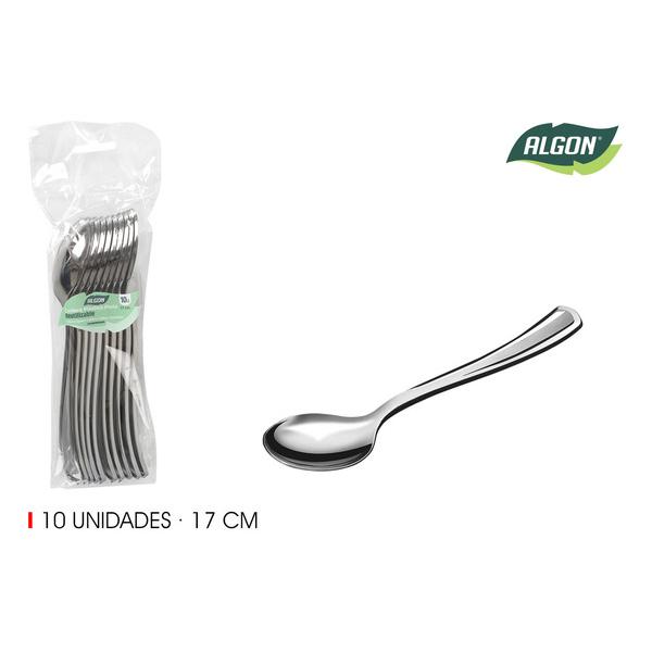 SET-10 CUCHARA GRANDE PLATA 17CM ALGON