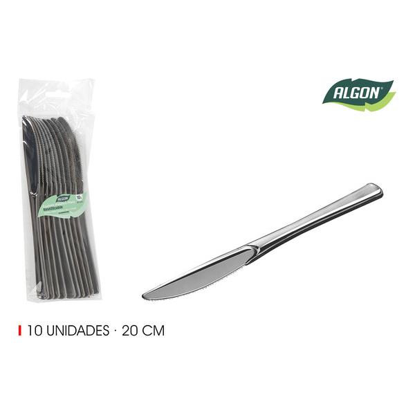 SET-10 CUCHILLO GRANDE PLATA 20CM ALGON