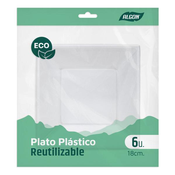 SET-6 PLATO H/CUAD.PLAST.ECONO.18CM ALGON