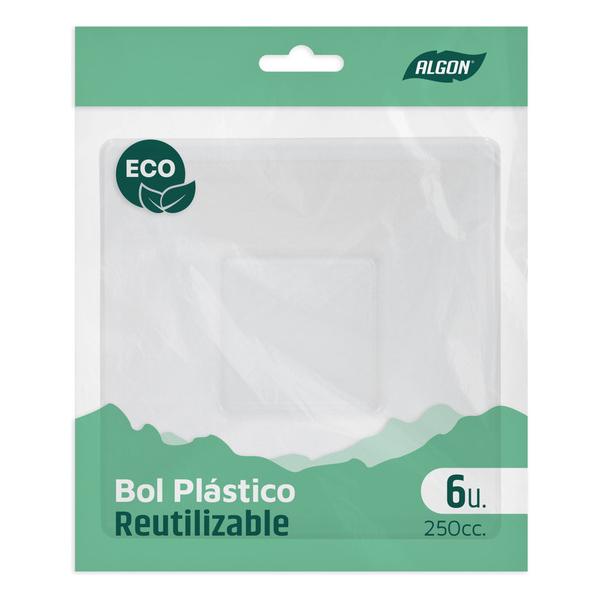 SET-6 BOL CUAD.PLAST.ECONO. 250CC ALGON