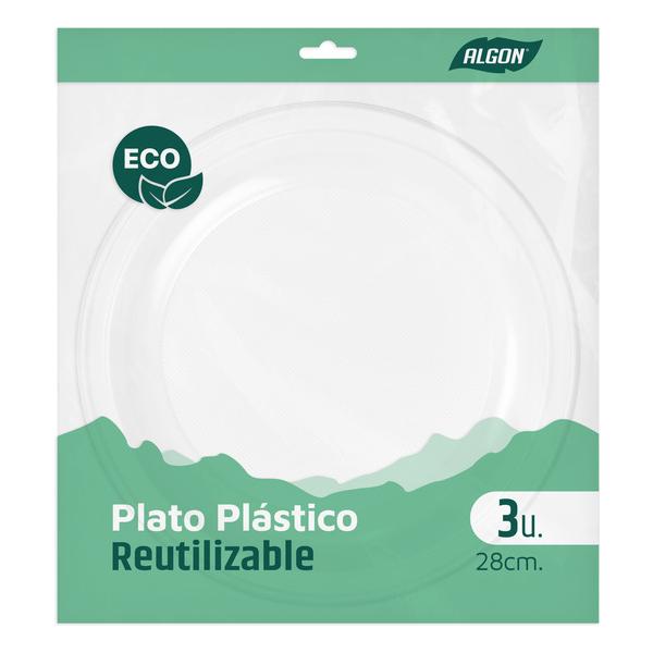 SET-3 PLATO RED.PLAST.ECONO. 28CM ALGON