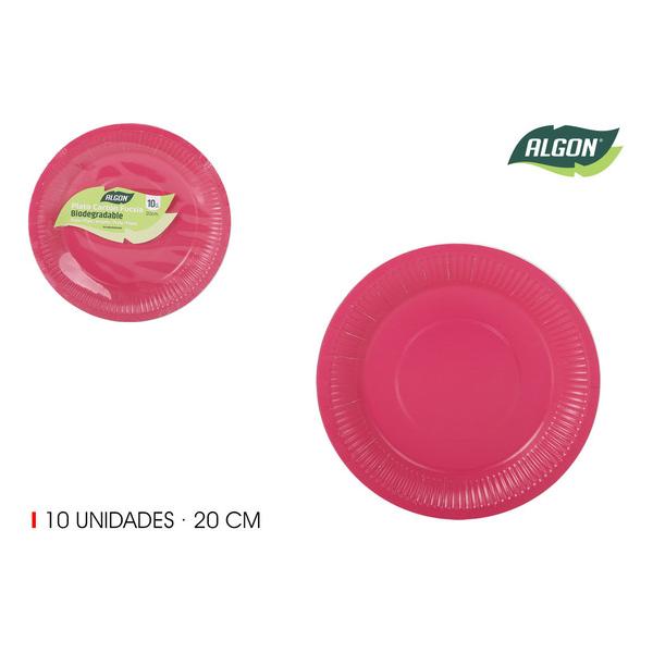 SET-10 PLATO CARTON FUCSIA SOJA 20C ALGON - imagen 1