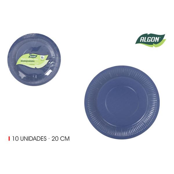 SET-10 PLATO CARTON AZUL L/SOJA 20C ALGON - imagen 1