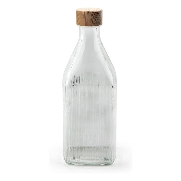 BOTELLA VIDRIO CUAD.T/METAL WOOD 1L LA MEDI - imagen 1