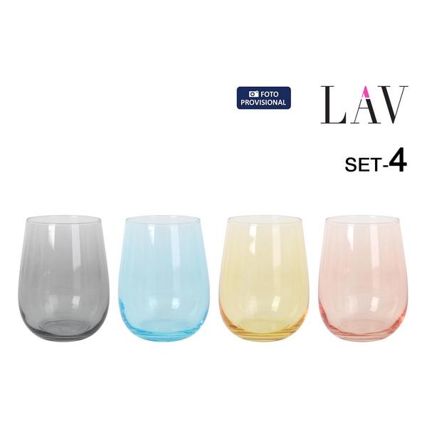 SET 4 VASOS 475CC GAIA COLORES