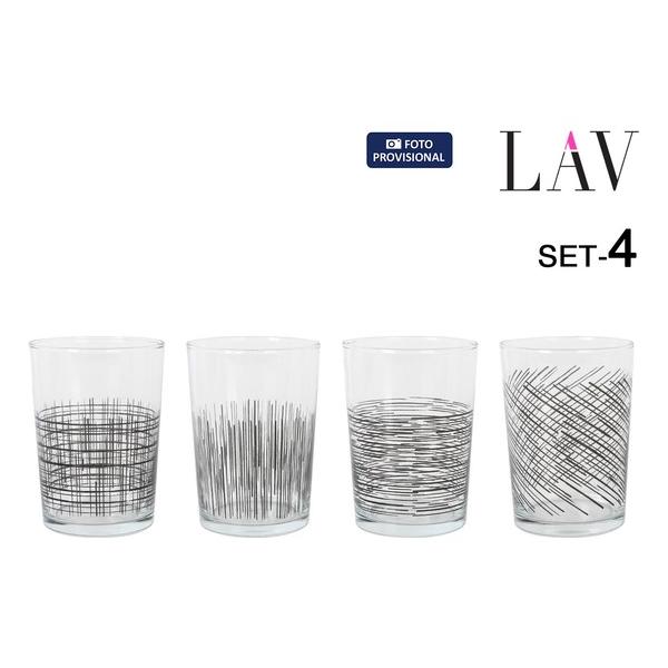 SET 4 VASOS SIDRA 520CC BLACK LINES