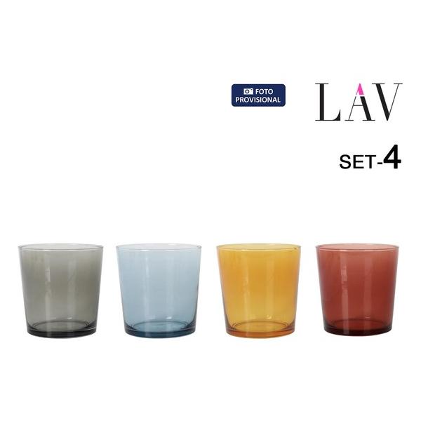 SET 4 VASOS PINTA 345CC COLORES