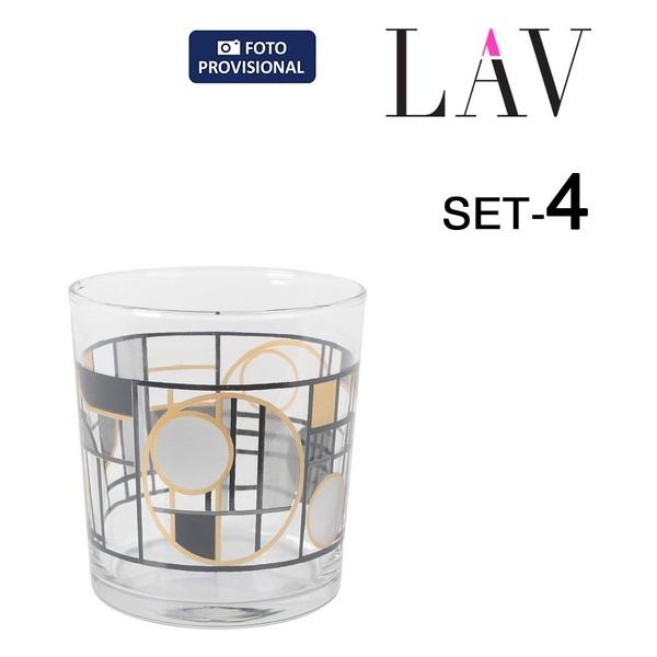 SET 4 VASOS PINTA 345CC ABSTRACT