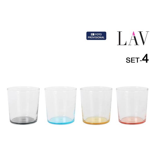 SET 4 VASOS PINTA 345CC COLORES