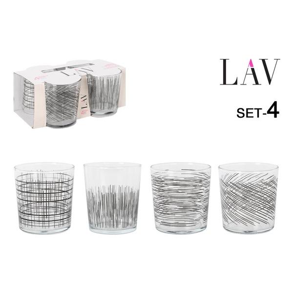 SET 4 VASOS PINTA 345CC BLACK LINES